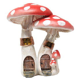 Top Collection red mushroom fairy garden house with pick decor for terrariums.
