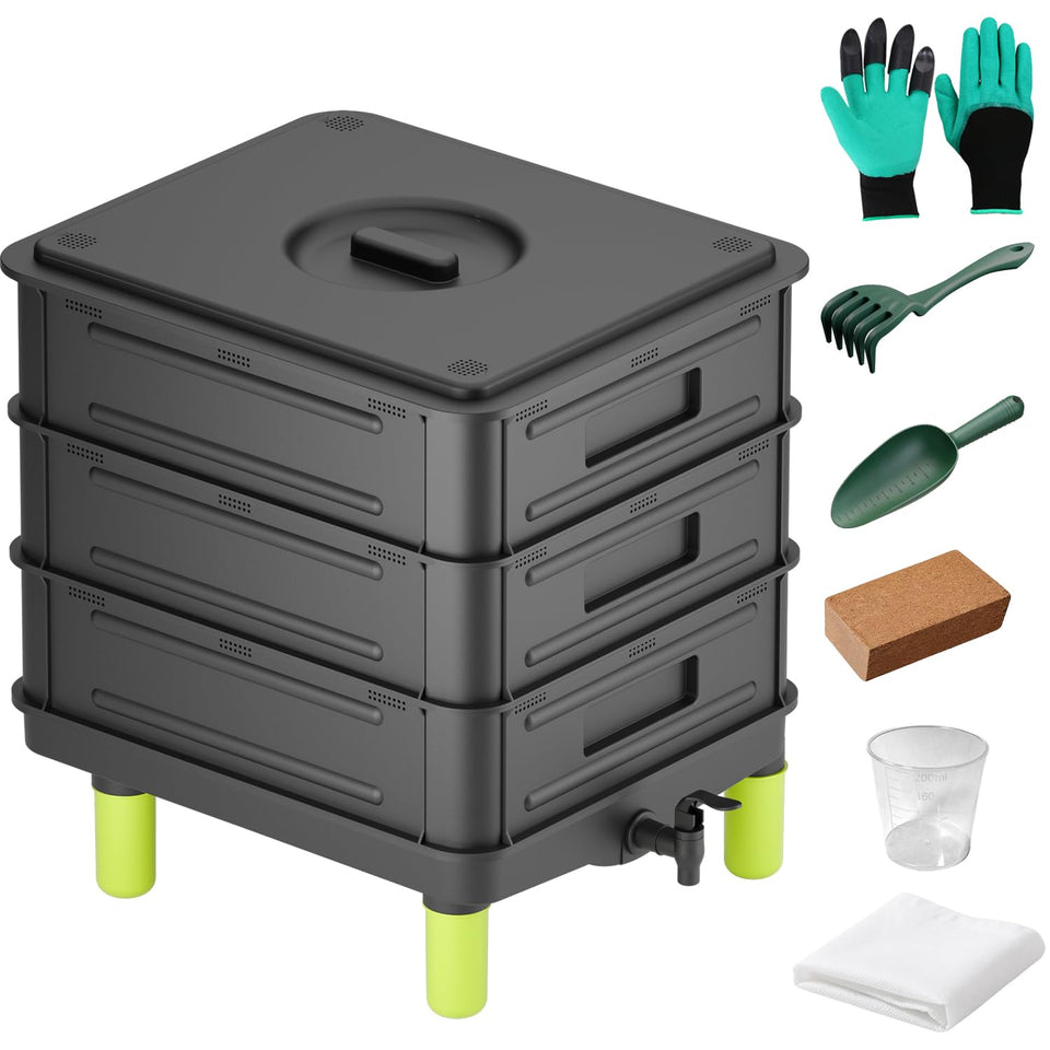 Top Xian 3-layer worm composter 50L with stacked trays for vermicomposting