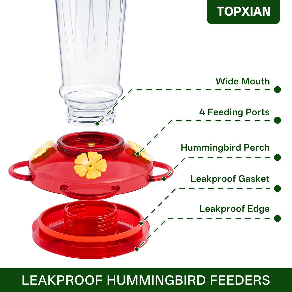 TOP XIAN wide-mouth bottle for easy refilling and cleaning.