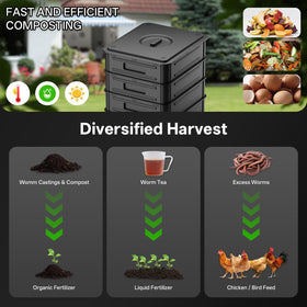 Top Xian worm bin with stackable trays for easy setup
