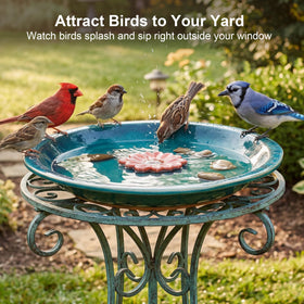 Topadorn 3in1 birdbath serves as bath, feeder, or decorative piece.