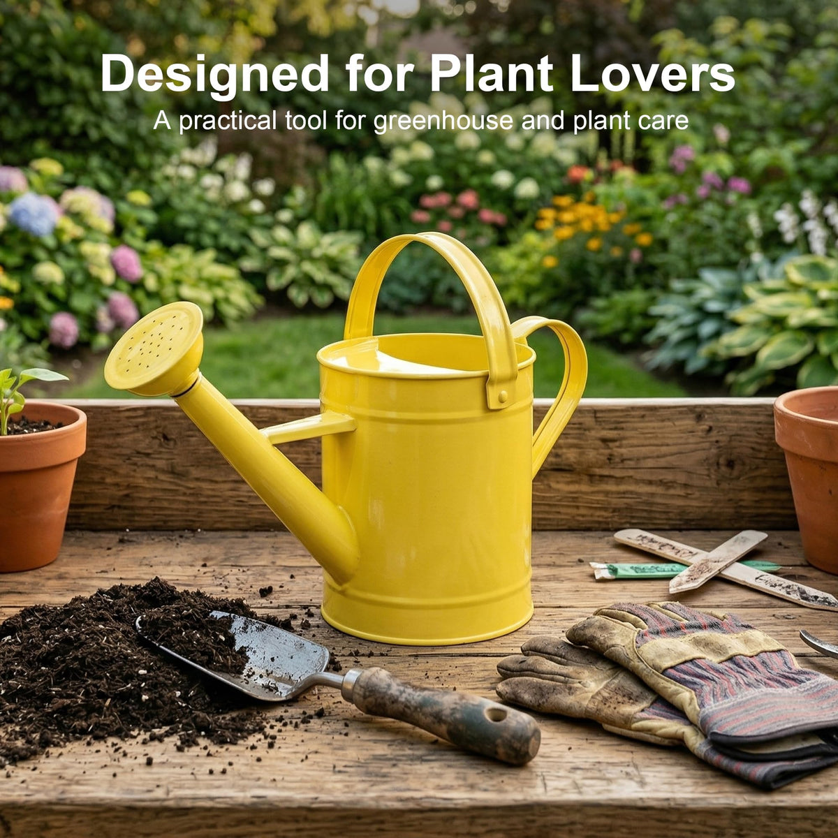 Topadorn yellow finish adds style to pots shelves and garden corners