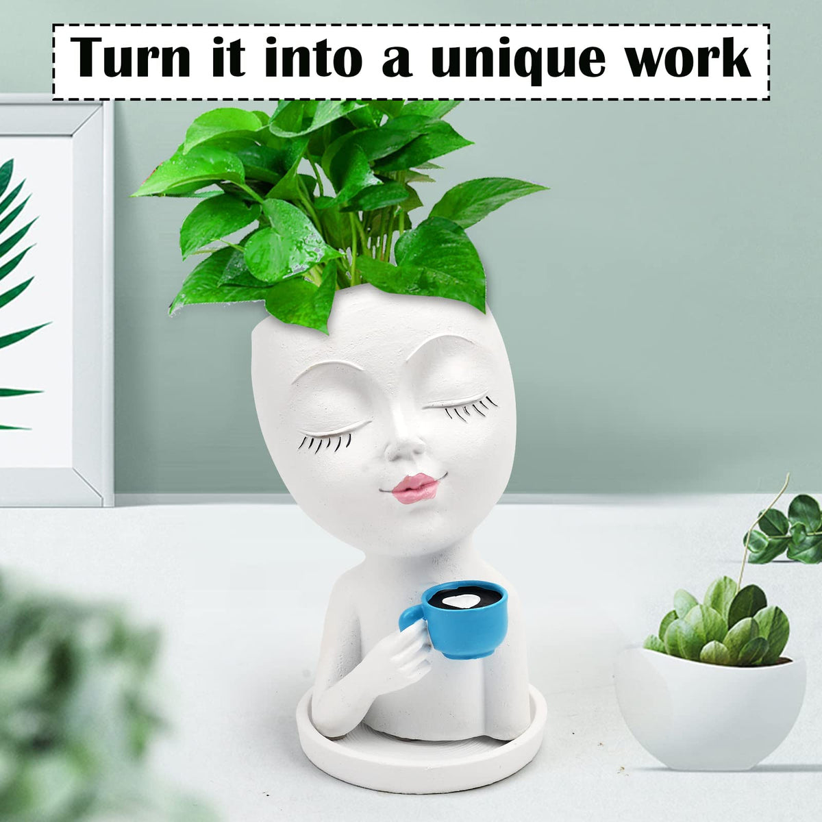 Toparad Coffee-gesture face pot adds playful decor.