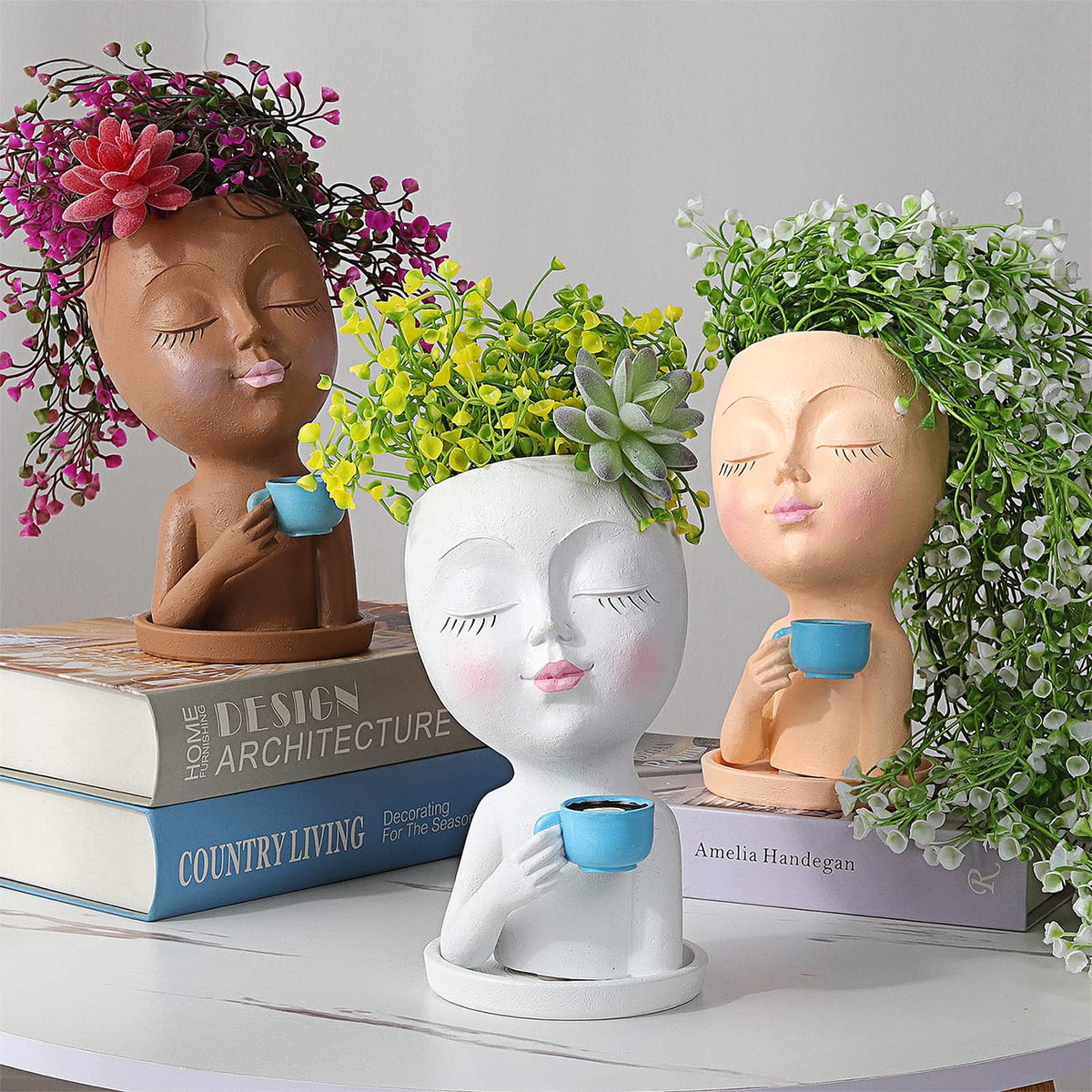 Toparad Gift-ready face pot enhances home decor.