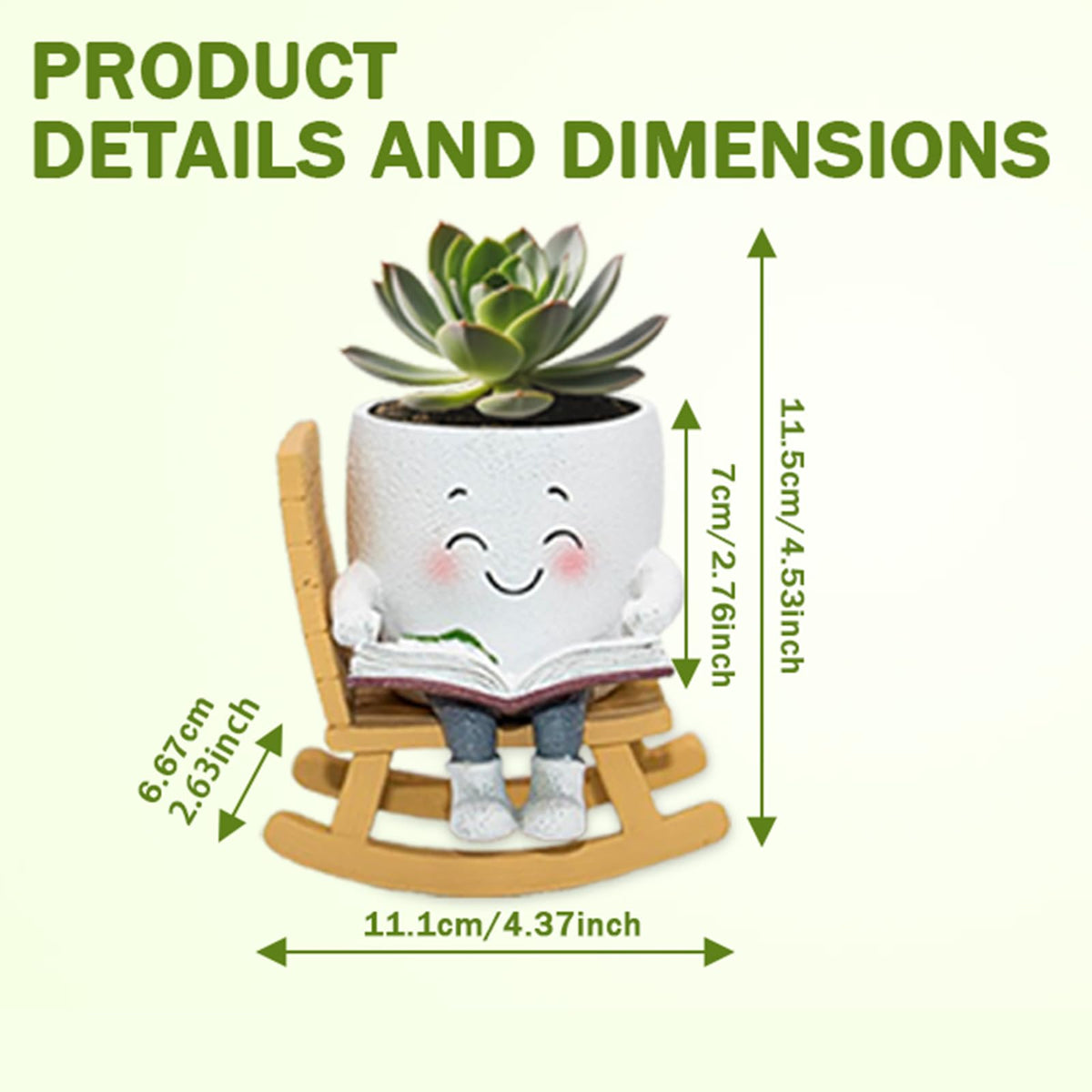 Toparad resin face planter suitable for indoor and outdoor use