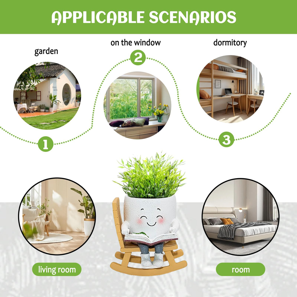 Toparad weather-resistant face pot for year-round decor