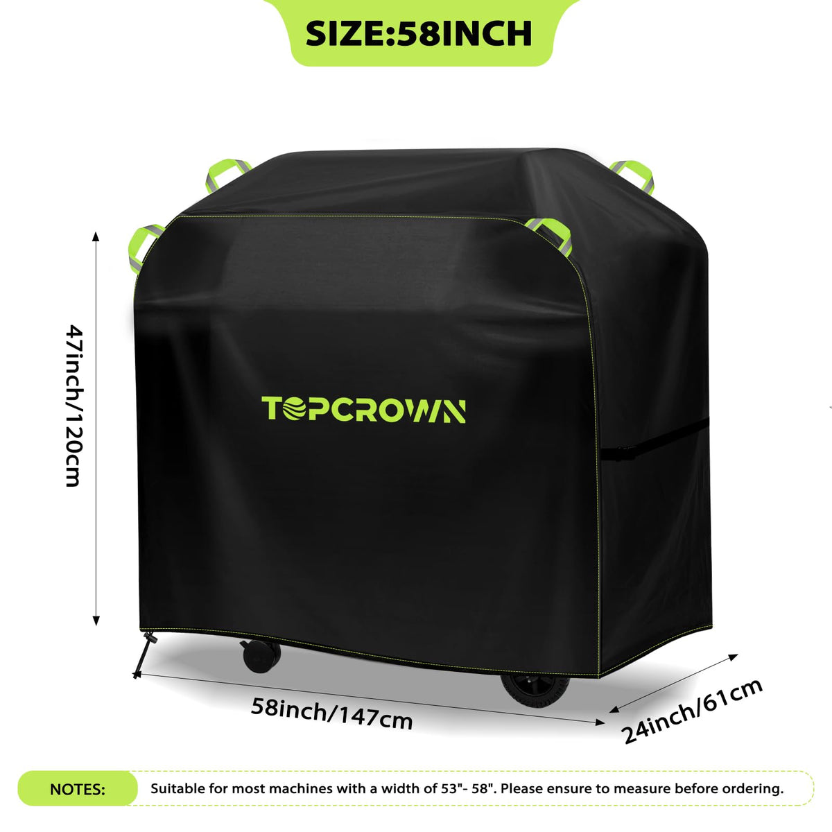 Topcrown waterproof Oxford fabric cover protecting a grill in rain