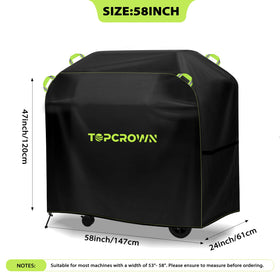 Topcrown waterproof Oxford fabric cover protecting a grill in rain