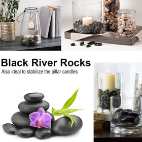 TOPEMAI black pebbles suit aquariums for clean contrast and natural aesthetic