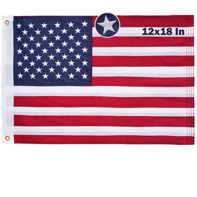 TopFLAGS American flag 12x18 embroidered for outdoor use on boats and docks