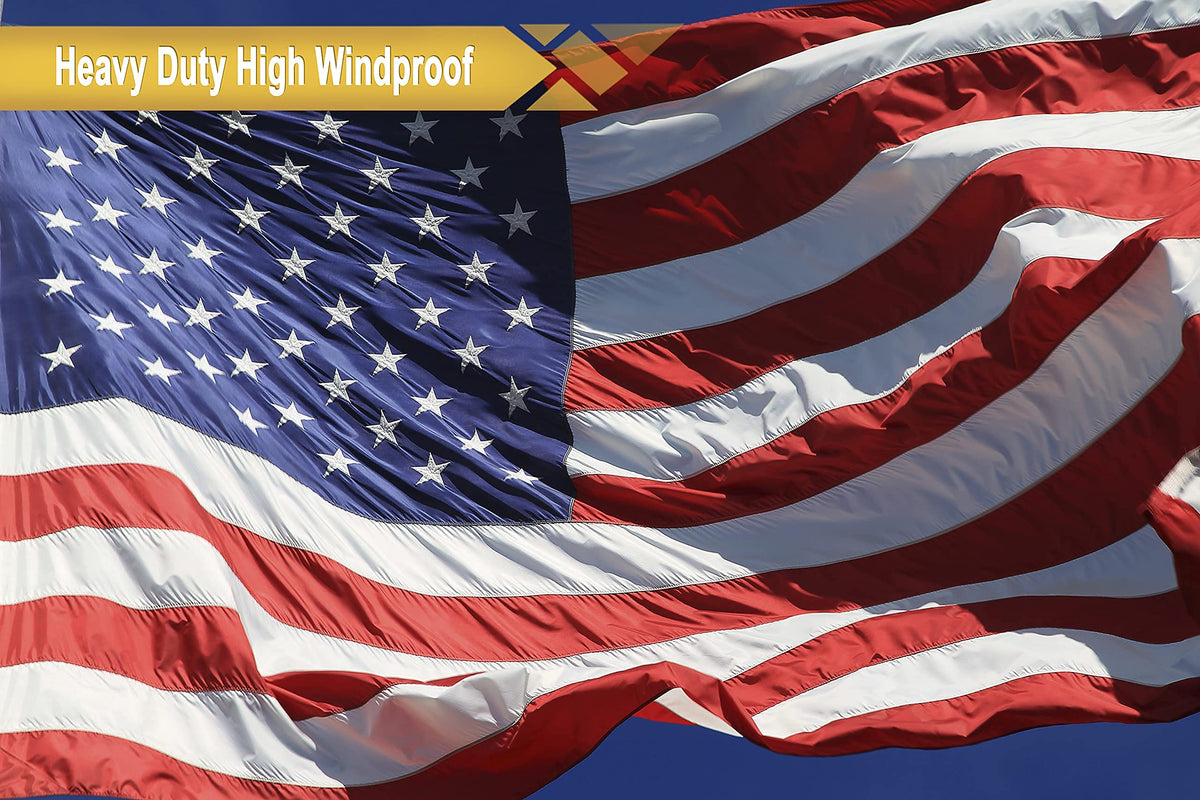 TOPFLAGS American flag 4x6 on a garden flagpole in a yard setting