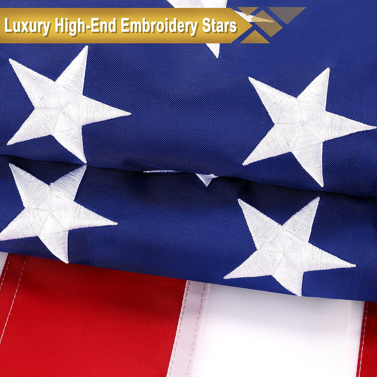 TOPFLAGS American flag 4x6 embroidery close-up of 50 stars for premium quality