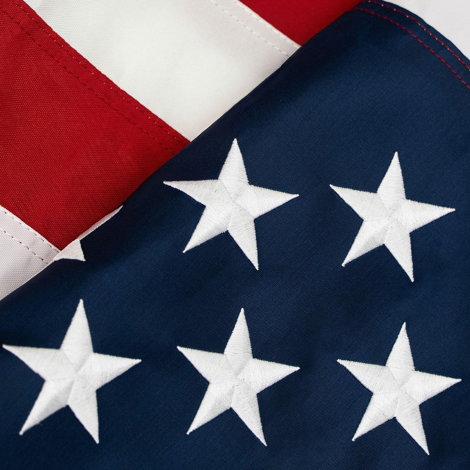 Topflags American flag 4x6 with embroidered stars for outdoor display.