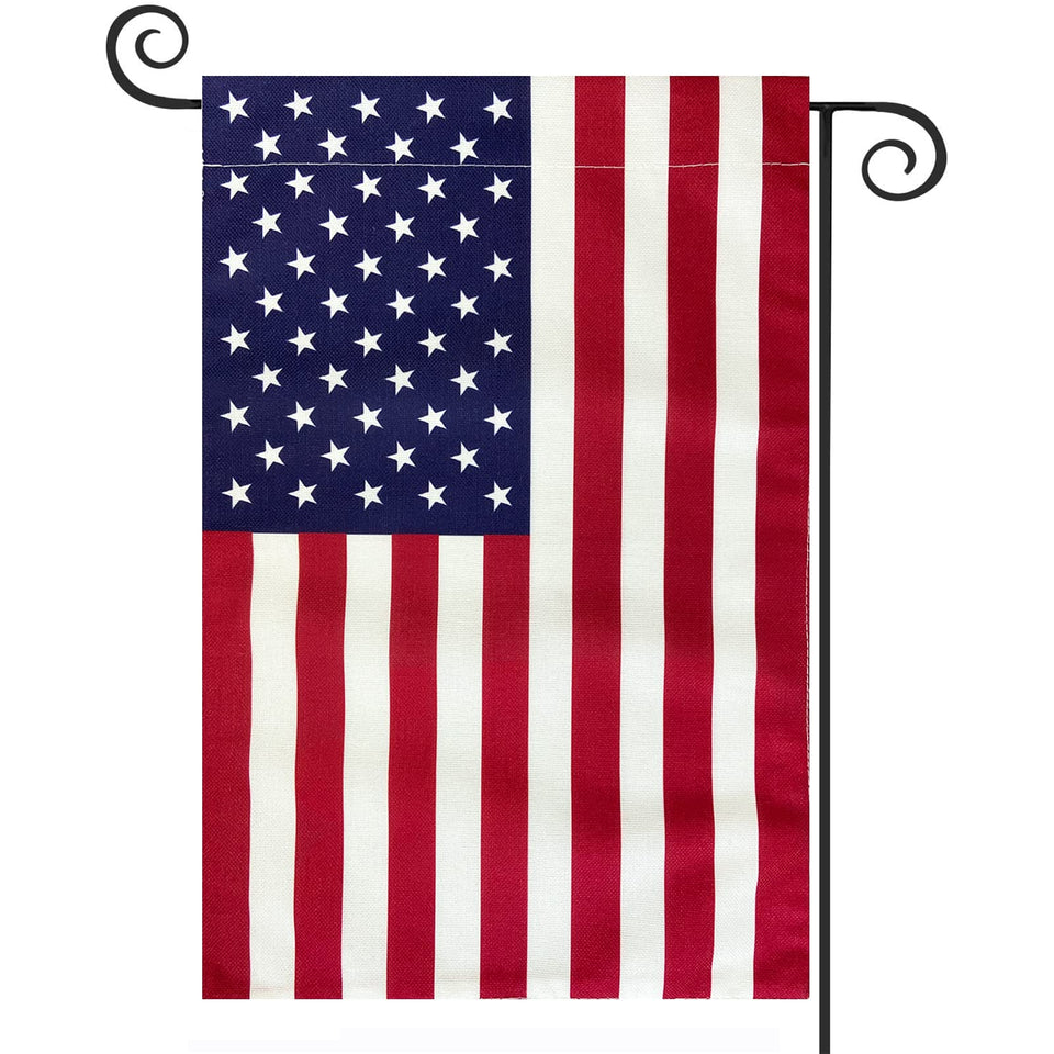 TOPFLAGS American flag yard flag 12x18, double-sided for clear visibility