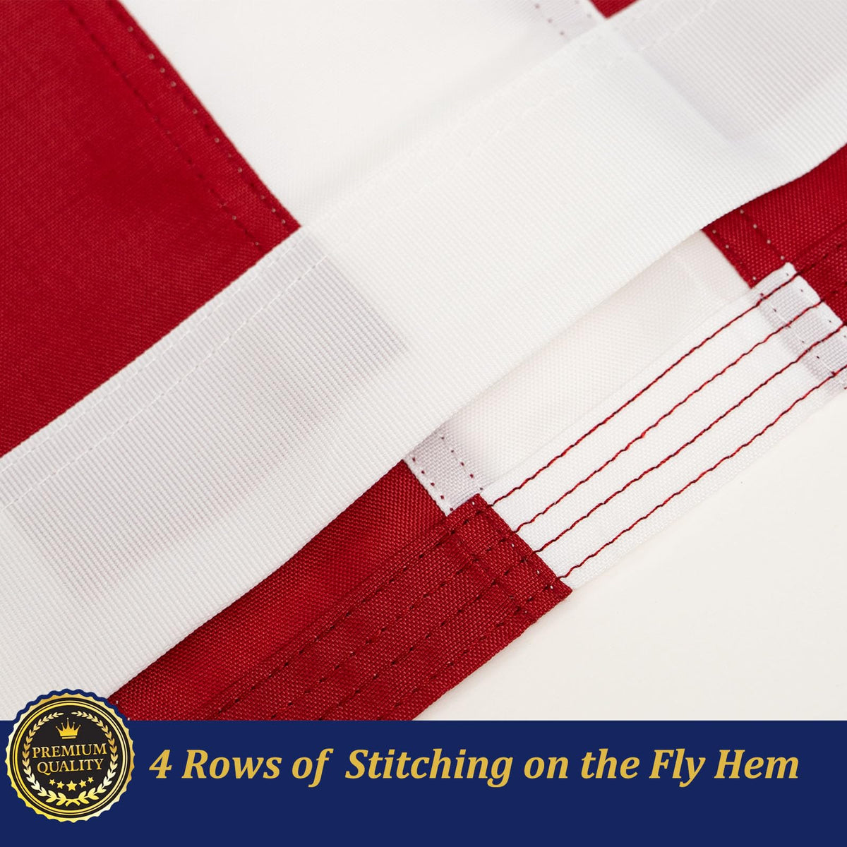 Topflags outdoor flag ready for pole mounting in any weather.