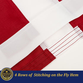 Topflags outdoor flag ready for pole mounting in any weather.