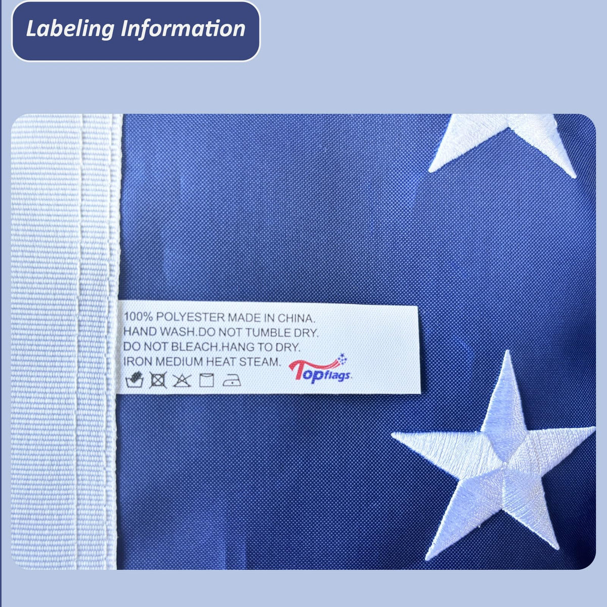 Topflags heavy-duty flag ideal for parades and indoor displays.