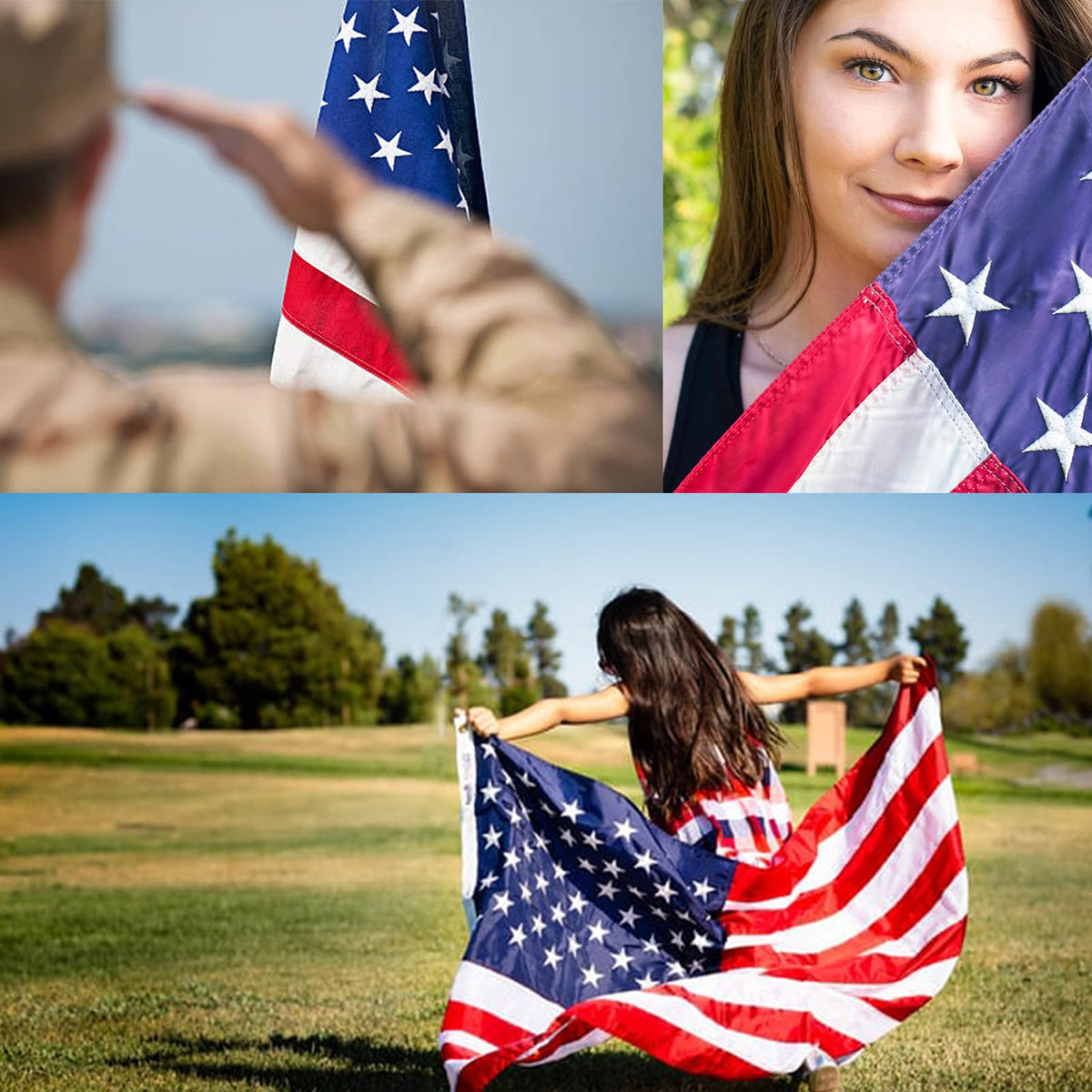 Topflags patriotic decor for porch or garden display.