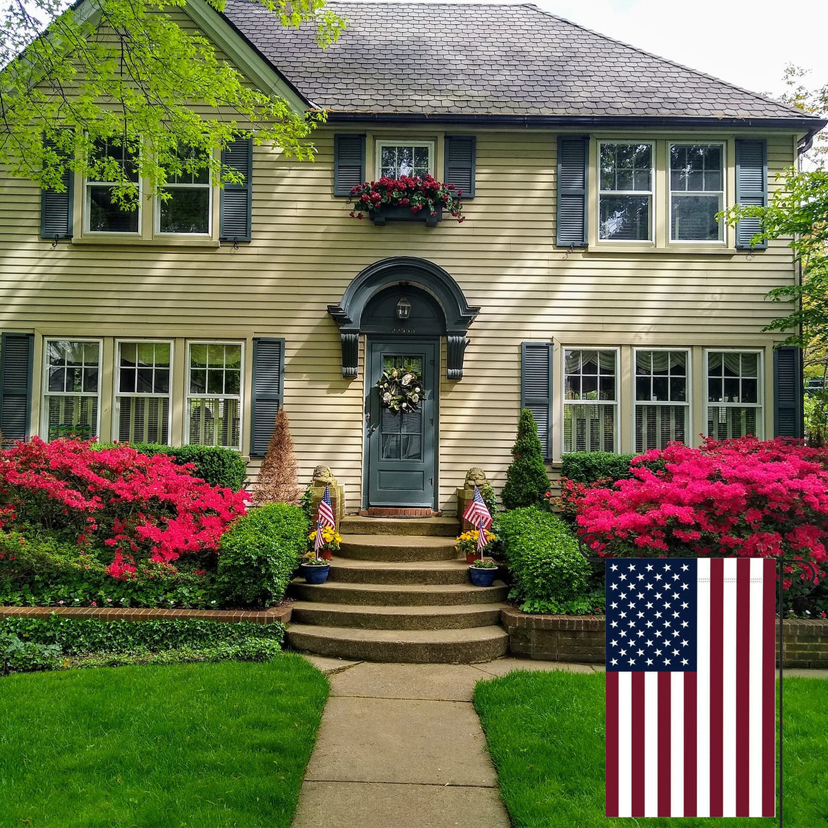 TOPFLAGS patriotic garden flag USA 12x18, vivid colors on both sides