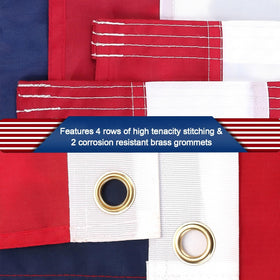 TOPFLAGS sewn stripes detail illustrating reinforced stitching for windy conditions