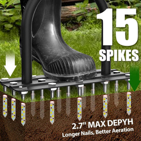 TOPHDY aerator lawn tool with height adjustable handle offers comfortable use