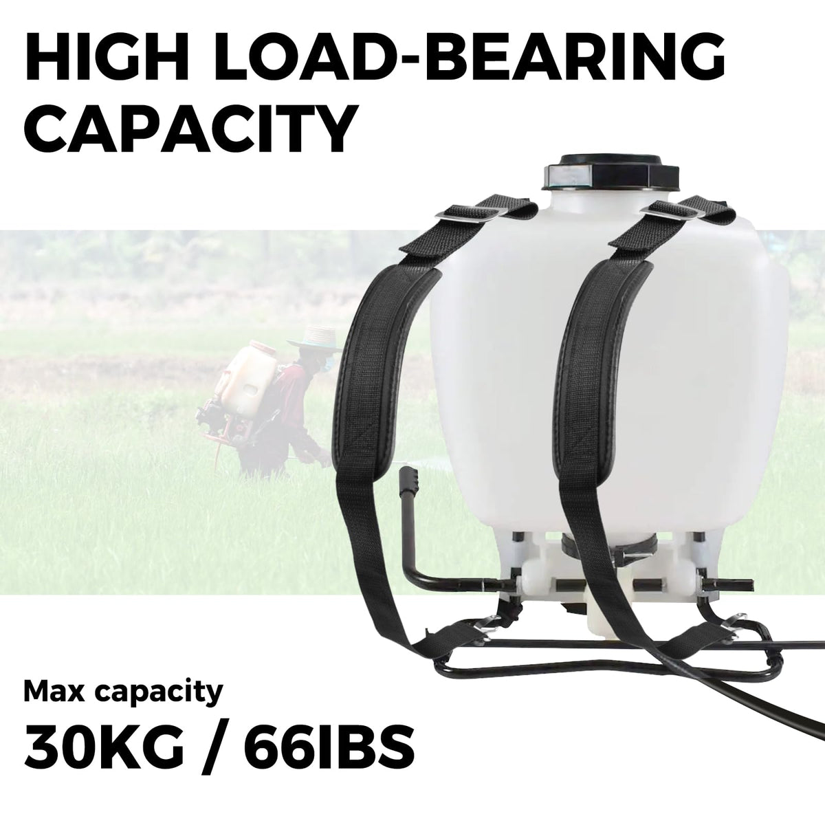 Tophoniex EVA cushion padding on strap reduces fatigue during spraying