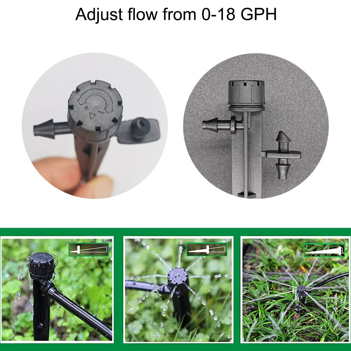 Topiverse drip emitter stake attachment for stable soil installation.