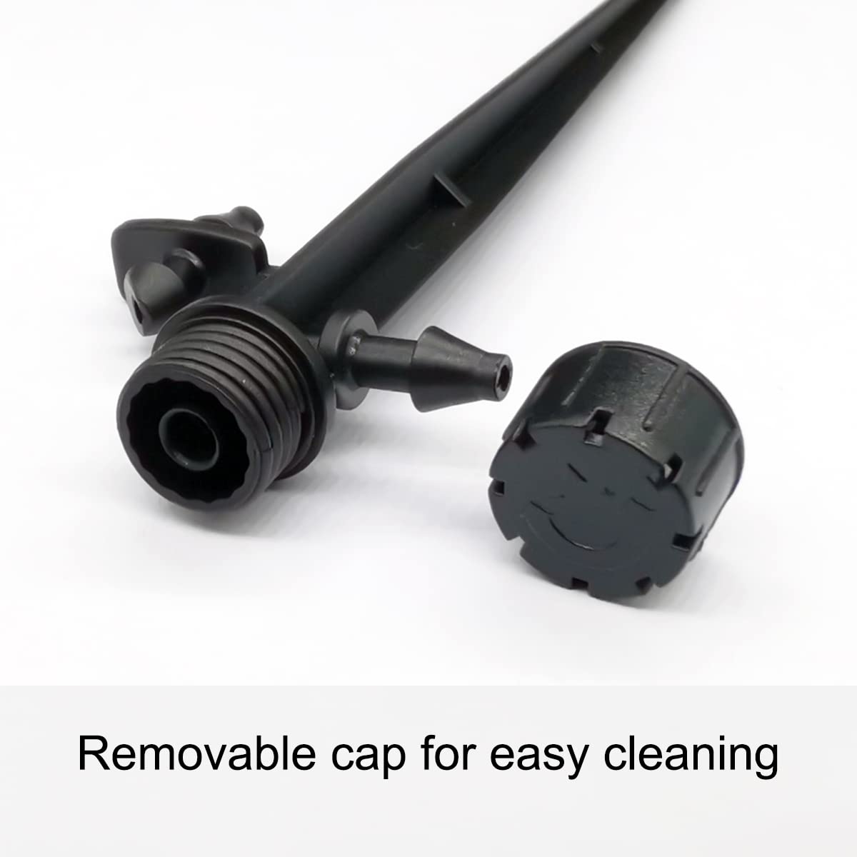 Topiverse tubing-end installation demonstrates easy connection to 1/4 inch tubing.