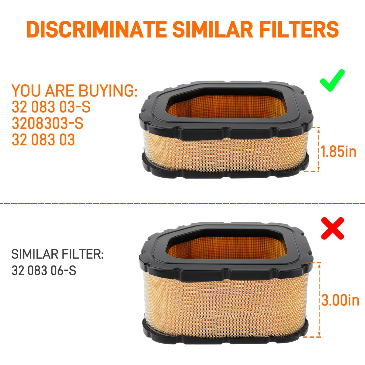 Topkidame air filter close-up shows replacement part for easy mower maintenance.