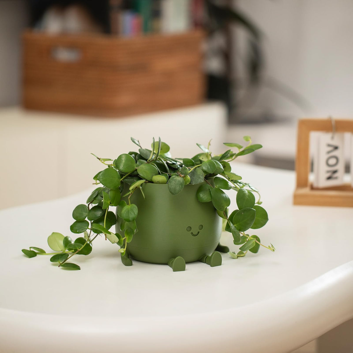 Topola Happy Face Planter bendable legs enable stable placement on windowsills and shelves