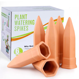 TopSome terra cotta watering spikes bottle-insert delivering steady moisture to potted plants