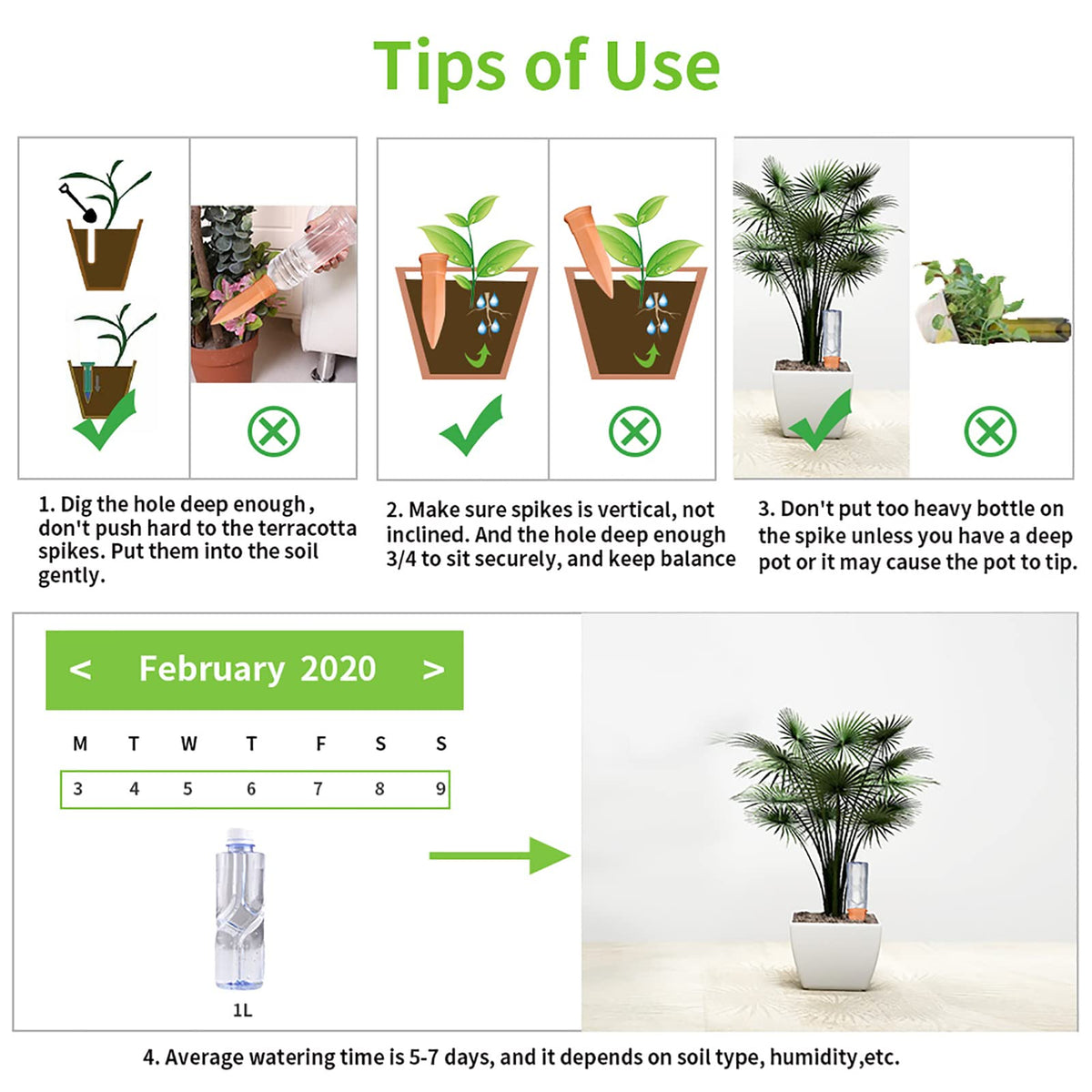 TopSome terra cotta spikes for indoor-outdoor use keep herbs and flowers hydrated