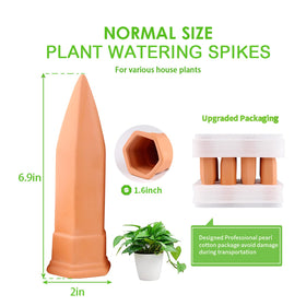 TopSome self-watering spikes setup in a pot ensures soil stays evenly damp