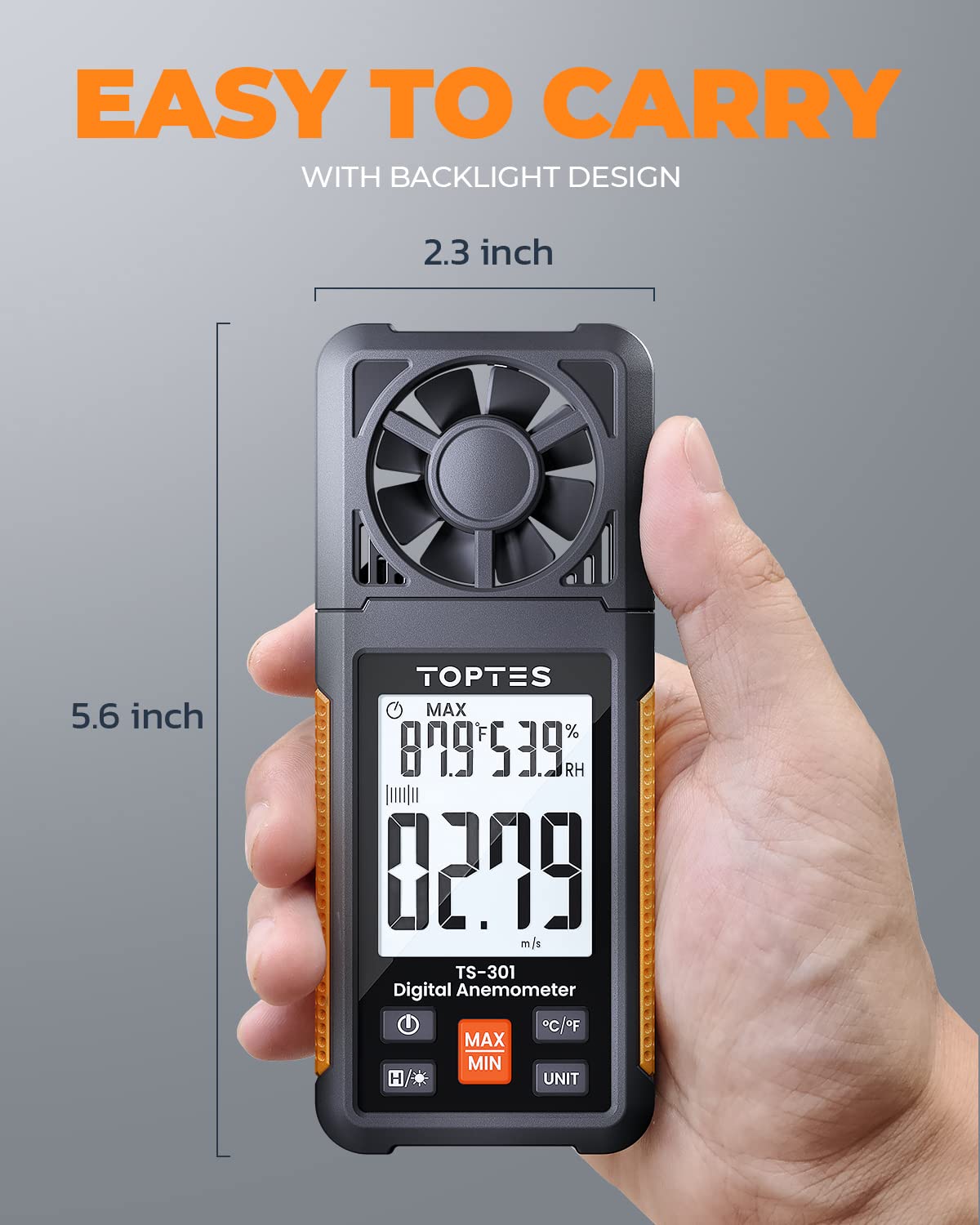 TopTes TS-301 compact design fits pockets for on-the-go use.