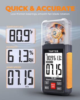 TopTes TS-301 wind unit options tailor measurements to activities and projects.