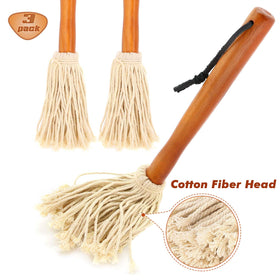 Topulors wooden handle with leather hanger for easy storage