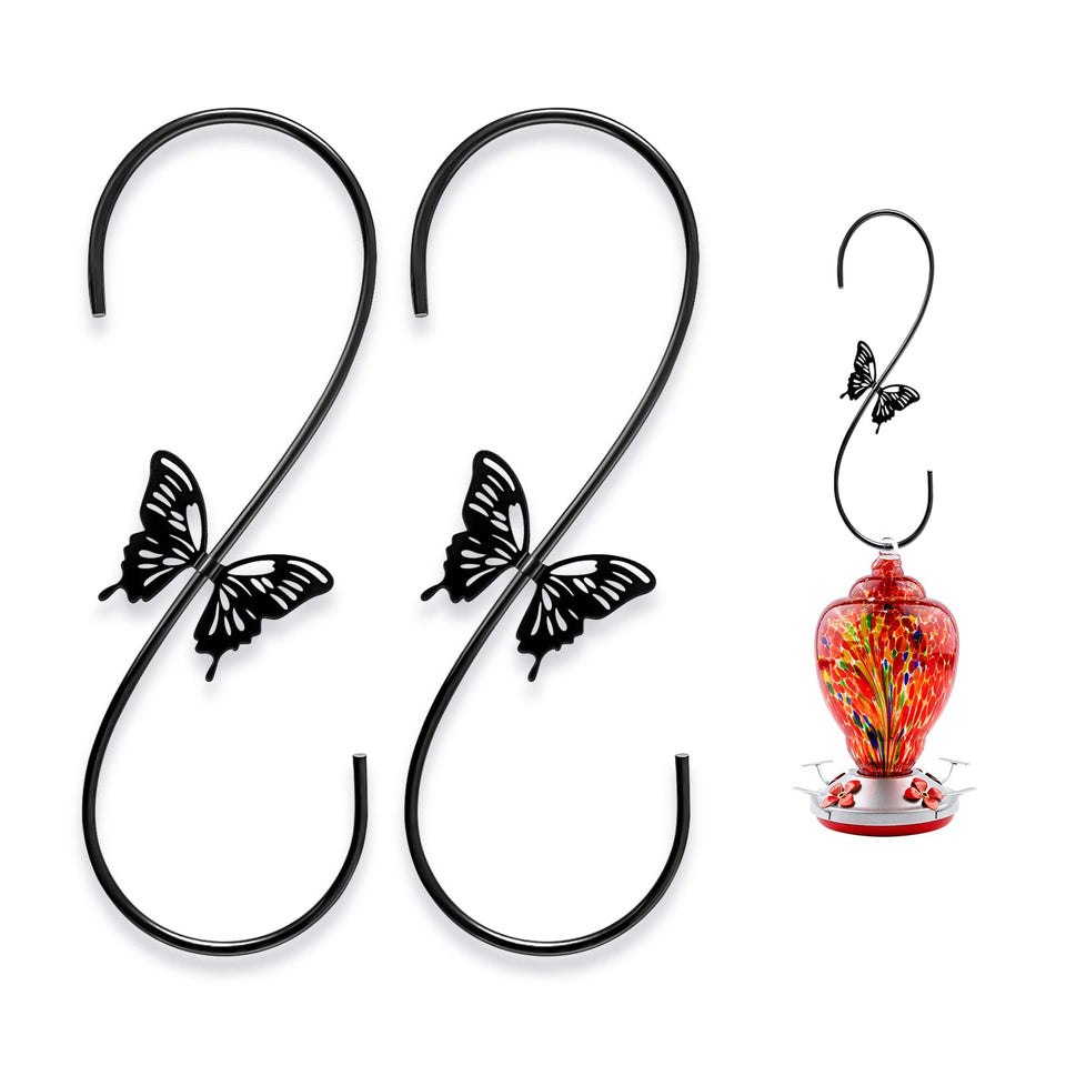 TopWoot bird feeder hanger 12inch butterfly design secures outdoor feeders.