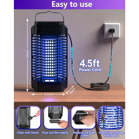 Topwowe Bug Zapper close-up of the 4200V grid for rapid insect elimination.