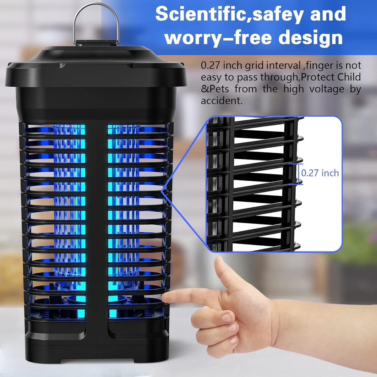 Topwowe Bug Zapper emits violet UV light to attract pests effectively