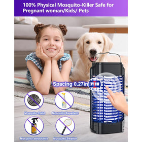Topwowe Bug Zapper 18W blue-violet UV light attracts flying insects efficiently.
