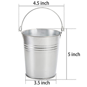 TOPZEA galvanized bucket with handle for easy hanging decor.