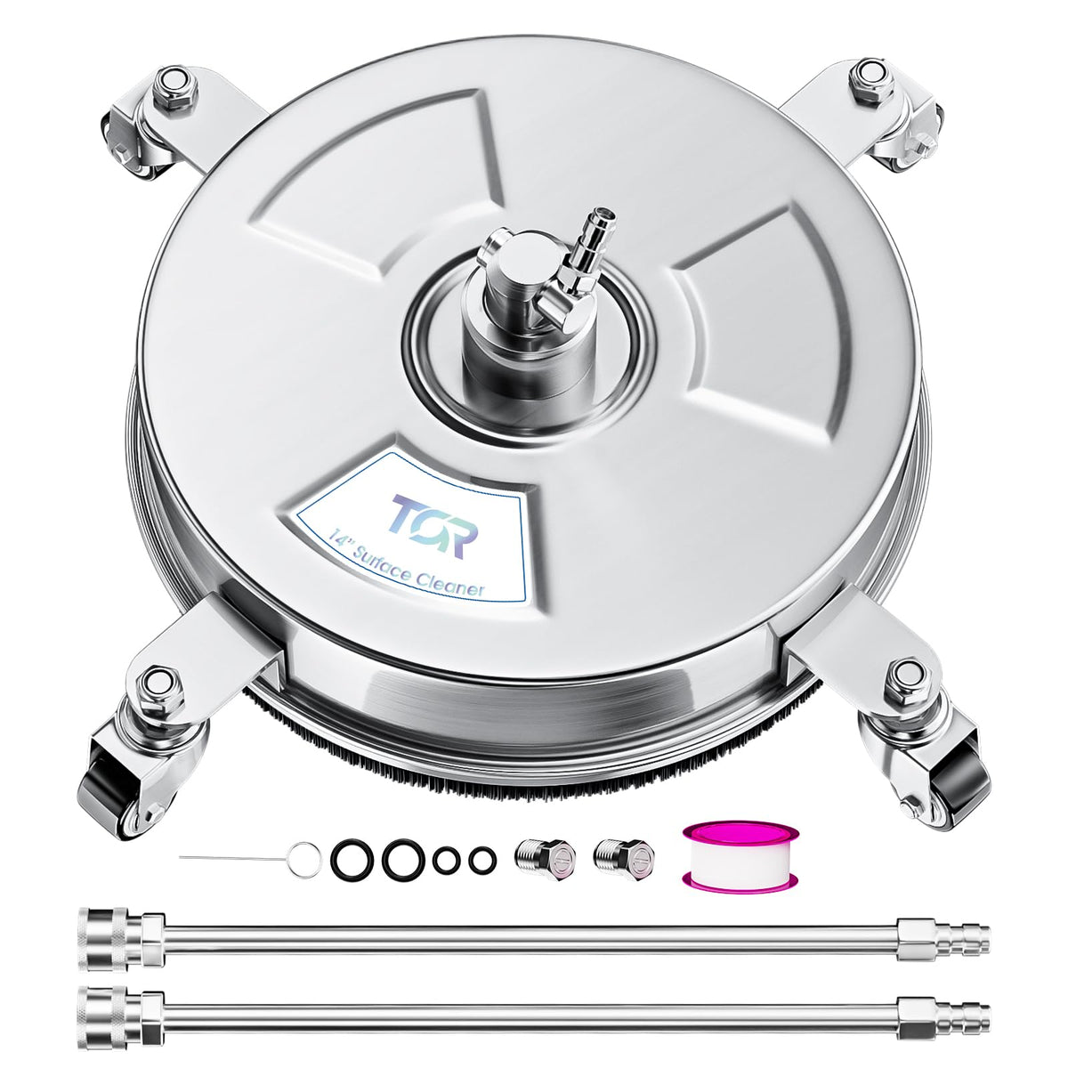 TOR 14-inch surface cleaner assembly ready for fast, even cleaning on large flat surfaces