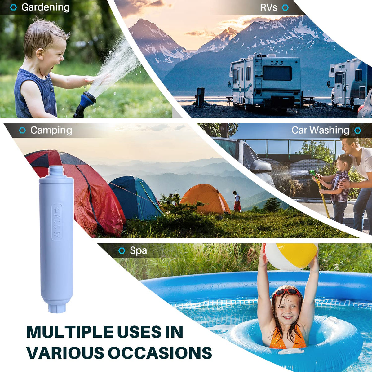 TOREAD Garden Hose Filter carbon media removes odors and impurities