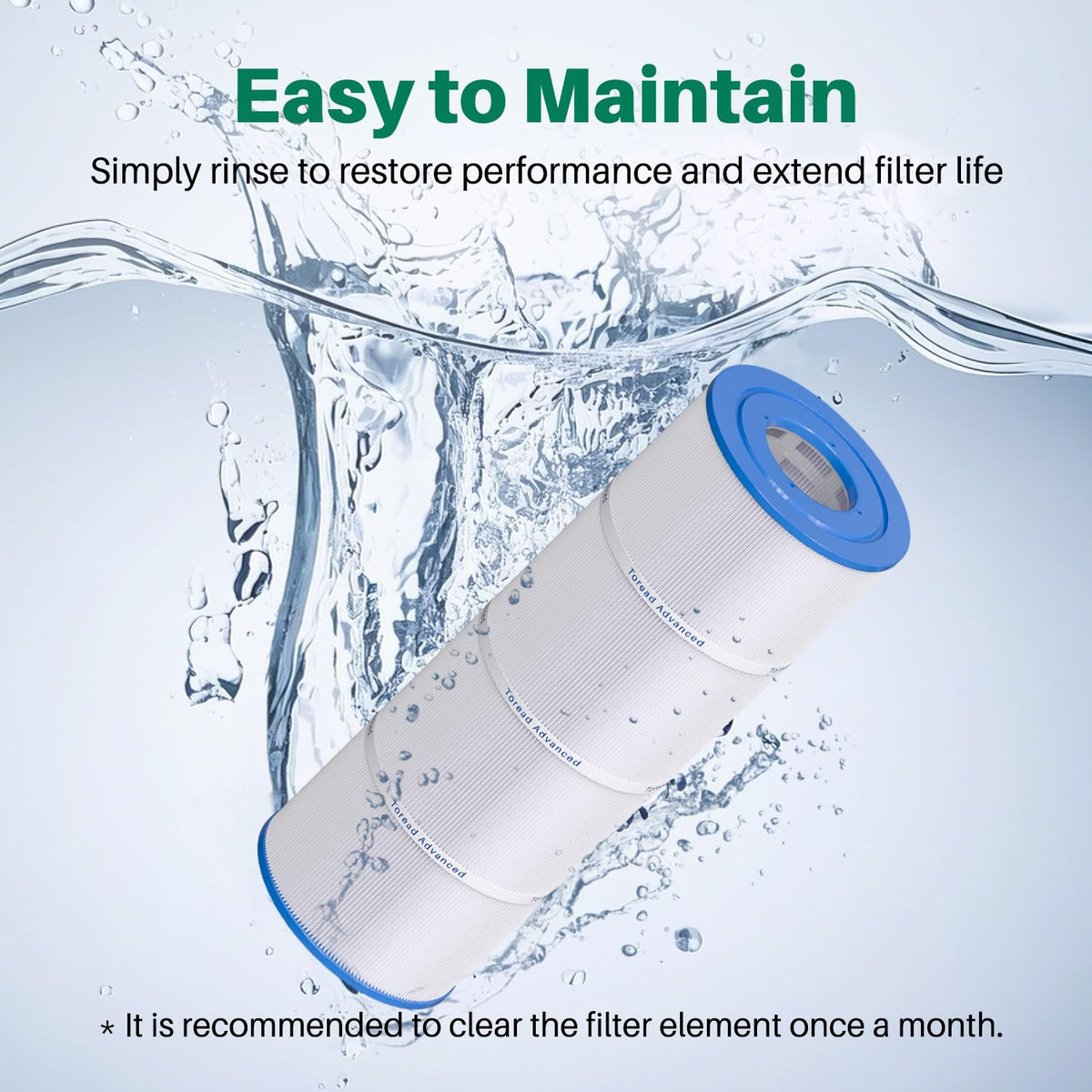 TOREAD PA81 cartridge with 81 sq ft area demonstrating filtration capacity