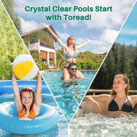 TOREAD PA81 in pool setup showing clear water after replacement