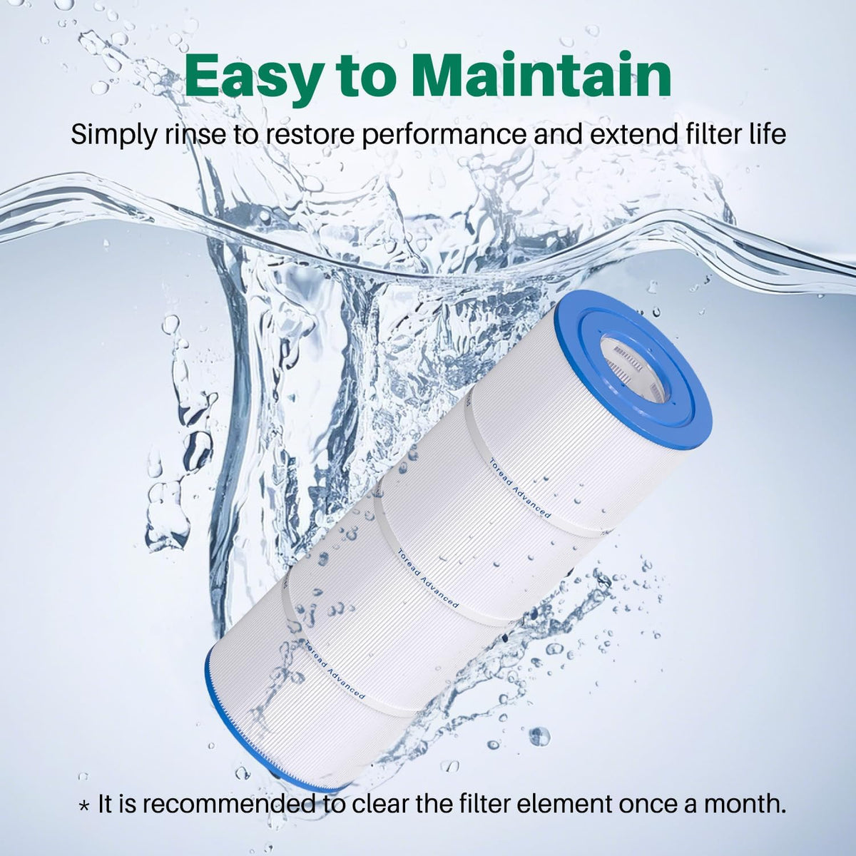 TOREAD PCC80 water-clear results for sparkling pool and spa water