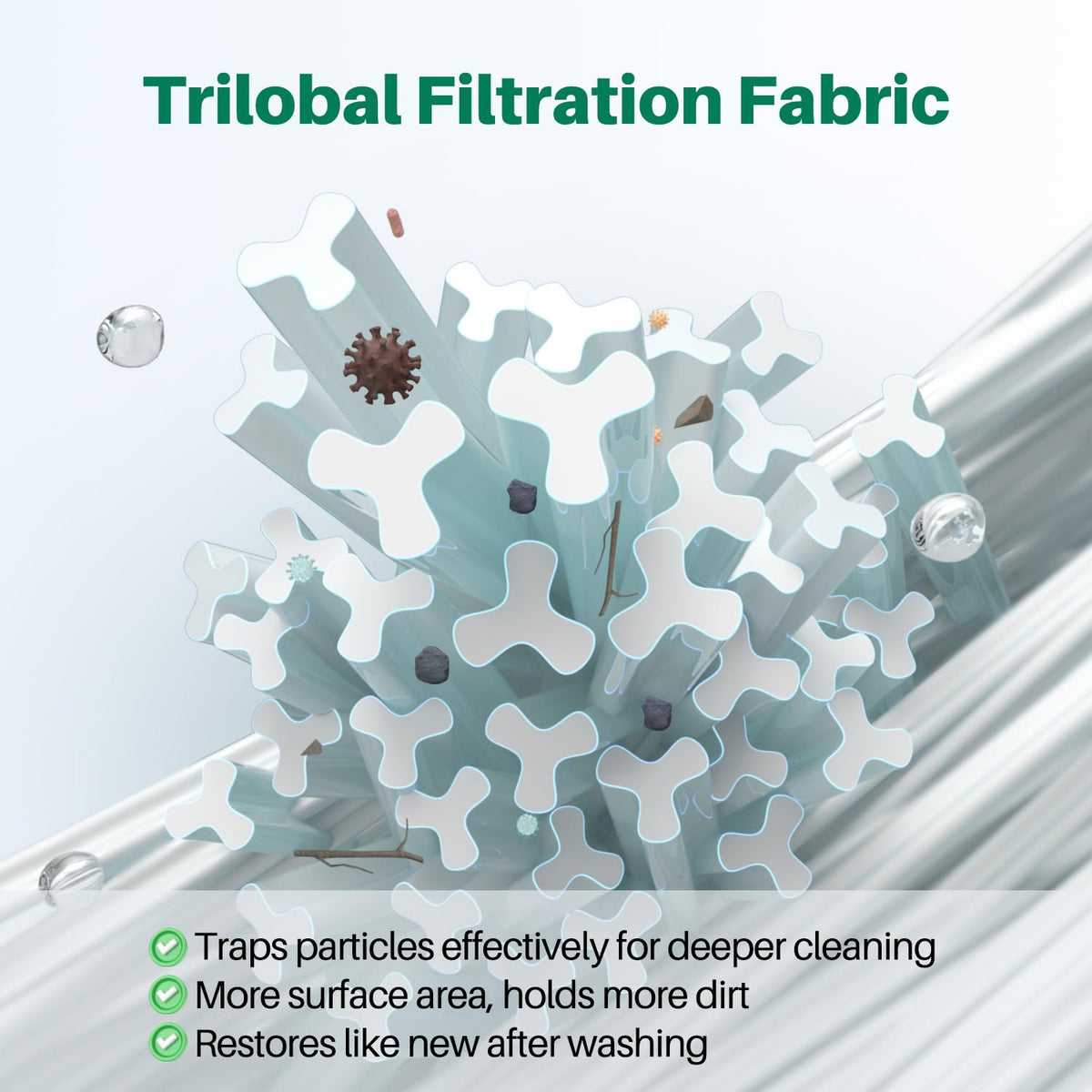 TOREAD PJAN115 trilobal fabric material highlights high-efficiency filtration performance