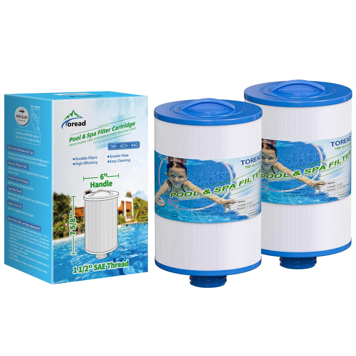 TOREAD PWW50P3 spa filter visual 1: heavy filtration fabric for clearer water