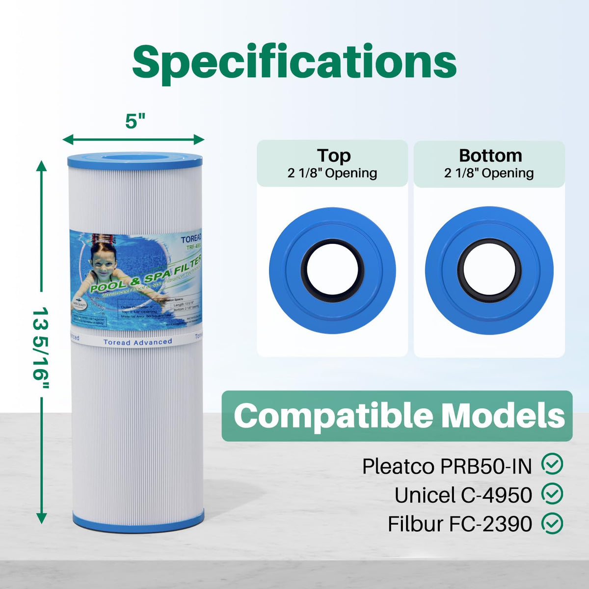 TOREAD TRF-4950 filtration fabric close-up shows trilobal fibers for better particle capture.