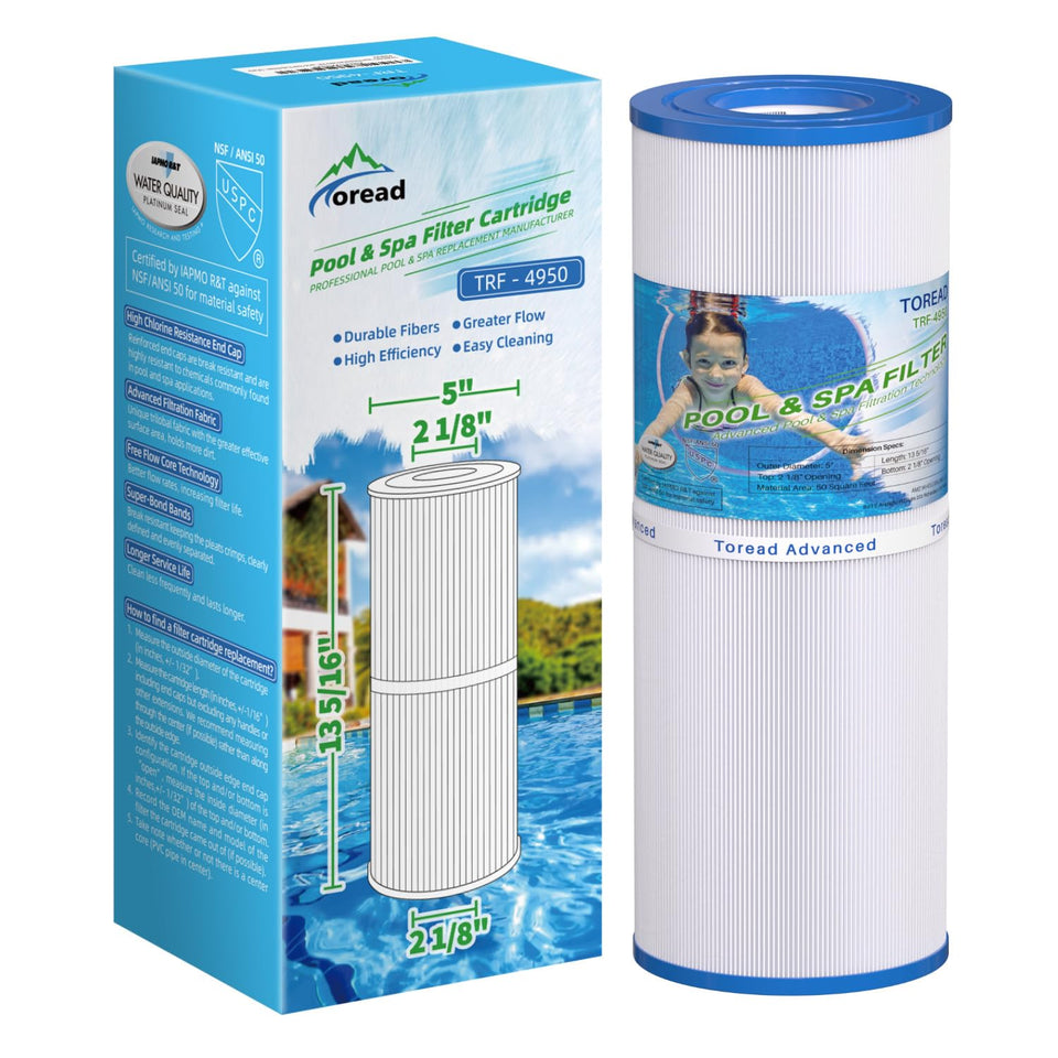 TOREAD TRF-4950 spa filter assembly improves water flow for cleaner spa sessions.